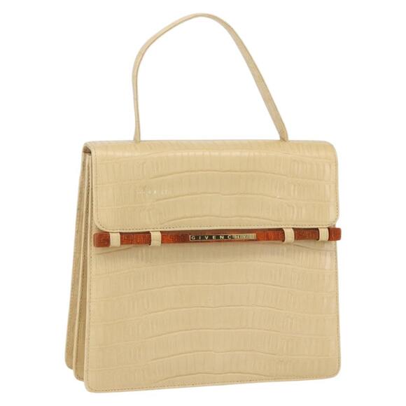 GIVENCHY Handbags - GIVENCHY Hand Bag Embossed leather Beige Gold Auth 160292